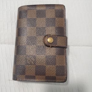 Preloved Louis vuitton kisslock wallet in Damier Ebene